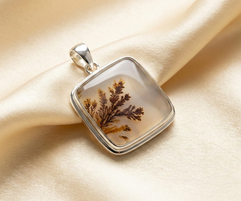 Ken River Stone Pendants with Pure Silver Chain